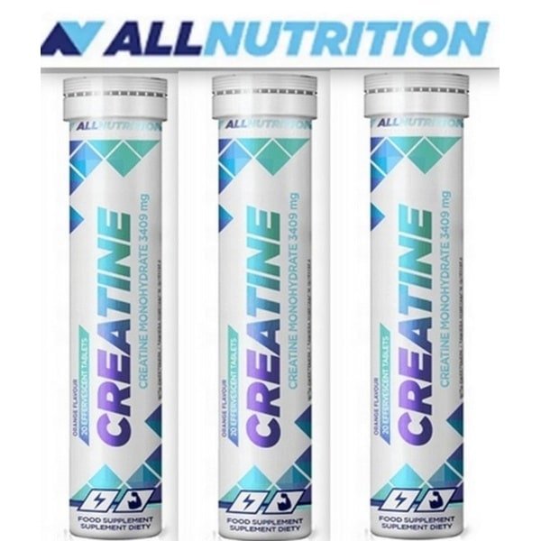 ALLNUTRITION | CREATINE | 3×20 Bruistabletten | Monohydraat Creatine voor Actieve Mannen en Vrouwen | Sinaasappelsmaak |