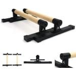 APEX MOTION Premium Houten Parallettes - Push Up Grips - Opdruksteunen - Calisthenics - CrossFit - Fitness - Metalen Frame - Medium