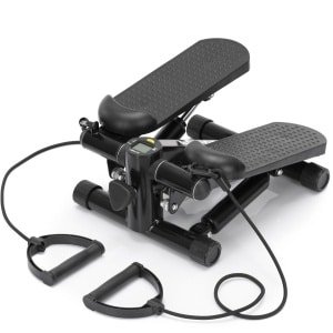 Actiget® Stepper - Stepper Fitness - Mini Stepper - Met Computer en Weerstandsbanden - Traploper - Crossfit - Fitness - Zwart