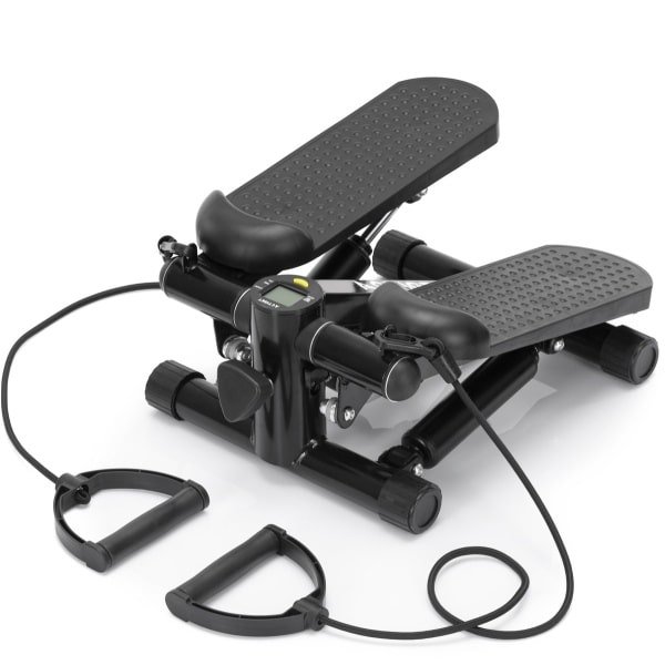 Actiget® Stepper - Stepper Fitness - Mini Stepper - Met Computer en Weerstandsbanden - Traploper - Crossfit - Fitness - Zwart