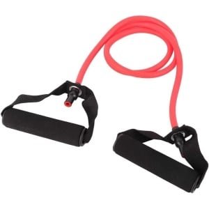 Allecto - Elastische Fitnessbanden - Yoga Pilates Krachttraining - Rubber - Weerstandsbanden - Stretch - Expander Tubes - Met handvat - Geschikt voor diverse oefeningen - Zwart Oranje - Verbeter je work-out met deze flexibele trainingsbanden