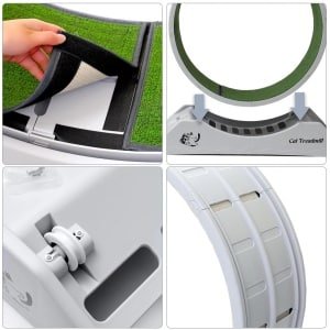 Allecto - Loopband voor katten en kleine honden - Kattenspeelgoed Stille loopband - Loopwielen Roller Flatbed Pet Fitness Scratcher Board - Geschikt voor 15.