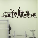 Allecto- Muurstickers - Workout - Sport - Vinyl - Decals - Muurdecoratie - Gewichten - Yoga Bal - Fitness Training - Gym - Krachttraining - Geschenken voor Krachttrainers.