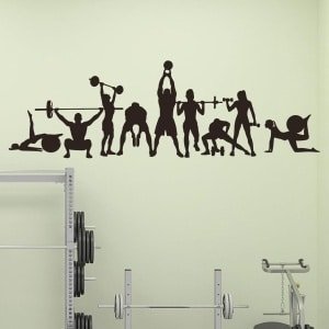 Allecto - Muurstickers voor Krachttraining - Gym - Vinyl - Workout - Sport - Muurdecoratie - Gewichten - Yoga - Bal - Fitness - Geschikt voor Krachttrainers - Wit - Muurstickers Gym Fitness Training Gewicht Kamer Geschenken.