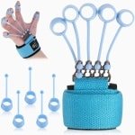 Allecto - Vingerversterkers - Vingerweerstand - Oefening - Blauw - Band - Krachttraining - Geschikt voor - 40 lbs - Training - Flexion Extension - Brancard