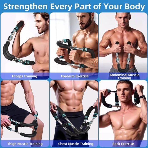 Arm Trainer - Oefenapparaat Bovenlichaam - Krachttraining Thuis - Verstelbare Weerstand - 50-60KG