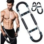 Armtrainer, verstelbaar apparaat voor borst- en armtraining van 27-45 kg, afneembaar ontwerp voor fitness overal, krachttraining voor het bovenlichaam, onderarmtrainer, blauw