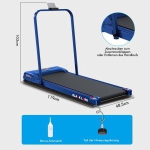 BLACK LORD Laufband voor thuis, Walking Pad, opvouwbaar onder-bureau loopband met armleuning