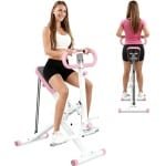 BLOSSOM Roeitrainers - Krachtstations - Verstelbare weerstand - Opvouwbaar - LCD-scherm - Buikspiertrainer - Maximaal gewicht 118 kg - Voor buik/benen/rug - Roze