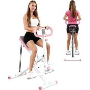 BLOSSOM Roeitrainers - Krachtstations - Verstelbare weerstand - Opvouwbaar - LCD-scherm - Buikspiertrainer - Maximaal gewicht 118 kg - Voor buik/benen/rug - Roze