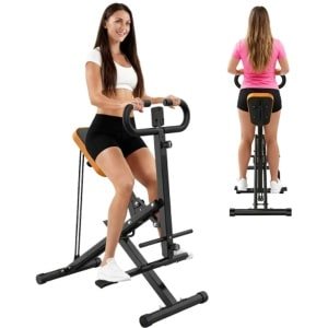 BLOSSOM Roeitrainers - Krachtstations - Verstelbare weerstand - Opvouwbaar - LCD-scherm - Buikspiertrainer - Maximaal gewicht 118 kg - Voor buik/benen/rug - Zwart