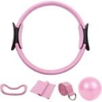 Basis Home Fitness Set - 5-delig incl. Pilates Ring, Elastische Stretchriem, Weerstandsband, Yoga Bal & Ring | Training & Oefeningen Thuis Gymnastiek | Basic Home Workout Gym 5-Piece Set | Crossfit | Mannen & Vrouwen | Unisex
