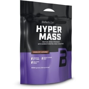 BioTechUSA Hyper Mass - Mass Gainer met Koolhydraten & Eiwitmengsel | Gemicroniseerde Creatine | Glutenvrij, 1 kg, Chocolade