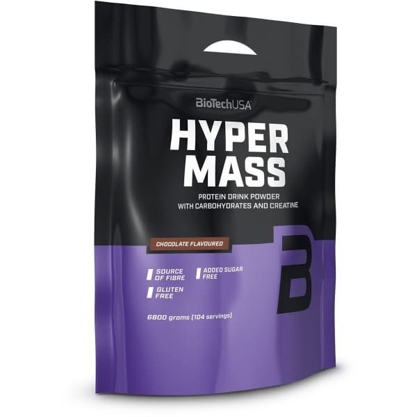 BioTechUSA Hyper Mass - Mass Gainer met Koolhydraten & Eiwitmengsel | Gemicroniseerde Creatine | Glutenvrij, 1 kg, Chocolade
