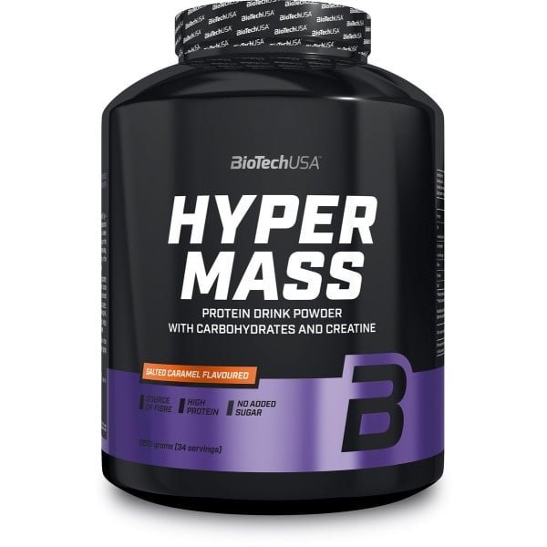 BioTechUSA Hyper Mass - Mass Gainer met Koolhydraten & Eiwitmengsel | Gemicroniseerde Creatine | Glutenvrij, 4 kg, Gezouten karamel
