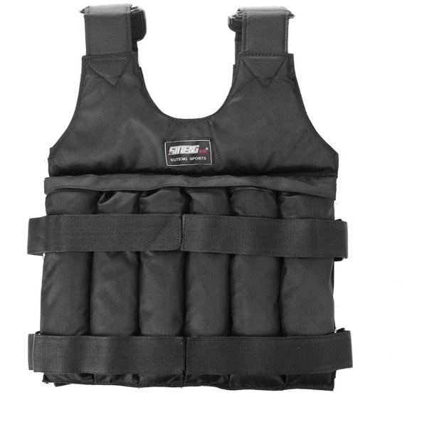Bosko Herstelbaar Gewichtsvest 20kg - Gewichtsvesten - Weight vest - Gewichten - Krachttraining & Crossfit Trainingsvest - Hardlopen - Cardio - Fitness - Zwart