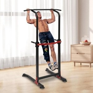 Bosko Optrekstang - Pull Up Bar - Power Tower - Push Up - Workout - Buikspieroefening voor thuisgymnastiek - Capaciteit 150kg - Krachttraining