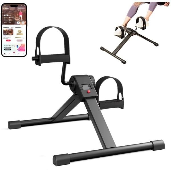 Bregico Hometrainer - Fitnessfiets -Hometrainer Fiets - Hometrainers - Onder Bureau - Geluidsarm - Opvouwbaar - Zwart