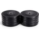 Bumper Plates Set - Olympische Gewichtsschijven - Krachttraining Fitness - Schokabsorberende Coating - 50 MM - Zwart