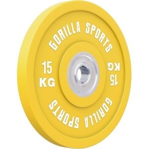 Bumperplaten voor halterstangen - 50 mm, gietijzer, rubber, halterschijven, gewichtenschijven voor krachttraining