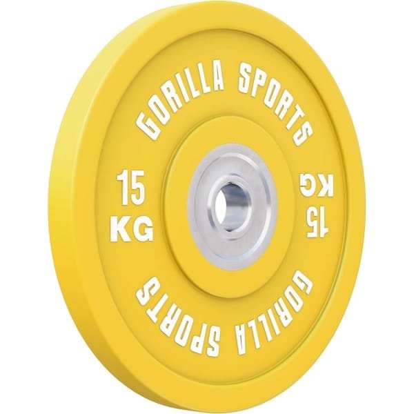 Bumperplaten voor halterstangen - 50 mm, gietijzer, rubber, halterschijven, gewichtenschijven voor krachttraining