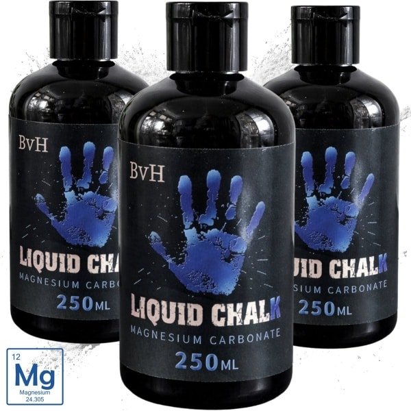 BvH™ Liquid Chalk 250ML 3x - Volumevoordeel - Ultra Grip - Sweat Resistant - Magnesium Carbonaat - Sneldrogend - Turnen - Boulderen - Klimmen - Crossfit