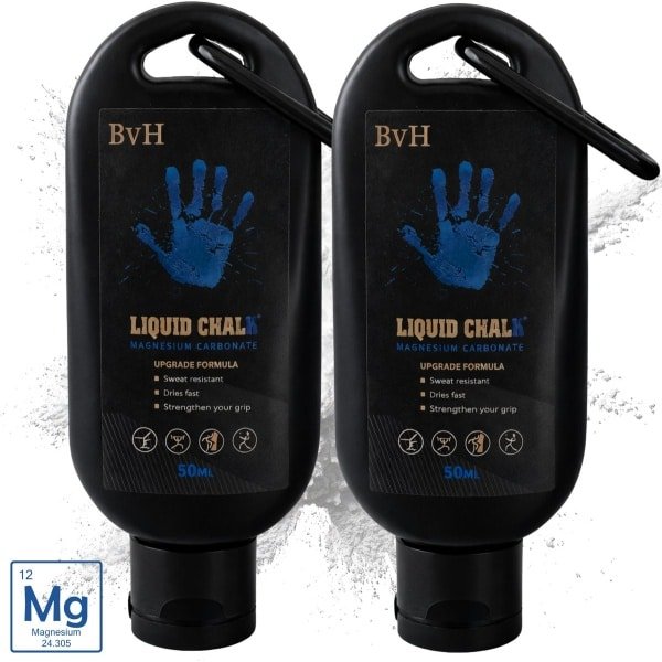 BvH™ Liquid Chalk 2PACK - 50ml - Ultra Grip - Sweat Resistant - Sneldrogend - Magnesium Carbonaat - Turnen - Boulderen - Klimmen - Crossfit