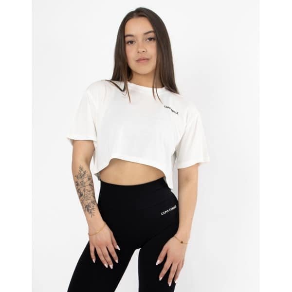 CF Oversized Crop Top | CAPO FINALE - T-shirt crop top | M | Kleur Wit | Sportkleding | Activewear | Gymkleding | Fitnesskleding | Sportoutfit | Fitness | Hardlopen | Crossfit | Yoga | Pilates | Krachttraining