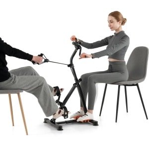 COSTWAY hometrainer sport coach pedal coach voor senioren, handen, armen, benen en knieen fitnessapparatuur LCD display, in hoogte en lengte verstelbaar, LBH: 43-53 x 45 x 87-100 cm, arm en been trainer voor senioren