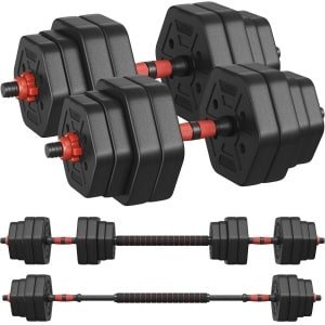 CYRO - Halterset - Halterstang met Gewichten - Dumbells Set - Dumbells Verstelbaar - Halterstang - voor Krachttraining - 30 KG - Zwart