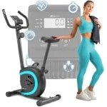 Compacte Hometrainer met Magnetisch Remsysteem, 8 Weerstandsniveaus, Hartslagmeter & Verstelbaar Zadel voor Thuisfitness