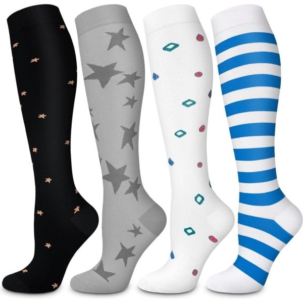 Compressiesokken voor Dames en Heren - Set van 1/7 - 20-30 mmHg - Maat XL - Voor Hardlopen, Atletiek, Crossfit en Vliegreizen