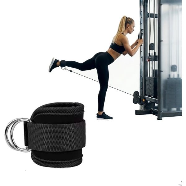 Consumerce® Fitness Enkel Straps - 1 Stuk - Zwart - Enkelband Lifting - Krachttraining Sport - Ankle Cuff Strap