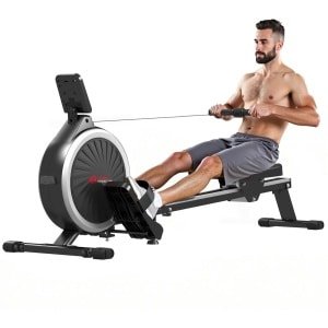 DIMICO - Roeimachine fitness - Roeitrainers - Cardio roeiapparaat voor thuis - Zilver/zwart - 16 weerstandsniveaus - Max.150KG