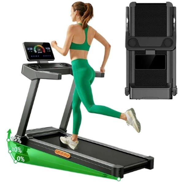 Deniva - Loopband Inklapbaar - 1-14km/u - Walking Pad 3.5 PK - 15 Procent Helling - Loopbanden - Fitness - Opvouwbaar - Voor Thuis