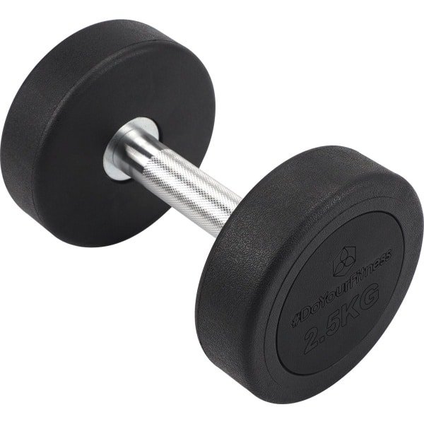#DoYourFitness set van ronde dumbbells, antislip dumbbells, verchroomde & gekartelde handgreep, trainingsgewichten voor krachttraining & workout, 2,5 kg