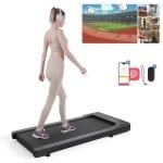 Draagbare platte loopband - 2,5 PK motor - 1-4 km/u - stille walking pad met schokabsorptie & antislip - thuis & thuiskantoor