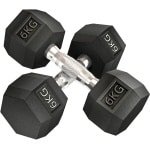 Dumbbells 2 x 6 kg - Halter - Set van 2 - Hexagonaal Design - met Gekartelde Handvatten - Gewichten Set - Halterset - Dumbbell Set - Krachttraining - Fitness - Gym - Geschikt voor Thuis en Sportschool