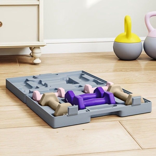 Dumbbells - Halters - Gewichtenset - Fitnessgewichten - Krachttraining - 6 delig 1-6 kg - Duurzame IJzeren Bouw - Compact Grijs Design