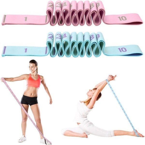 Elastische Weerstandsband voor Krachttraining - Set van 2 met 10 Gespen