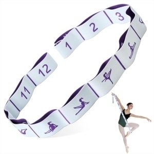 Elastische Yoga Stretchband met 12 Lussen voor Flexibiliteit en Krachttraining