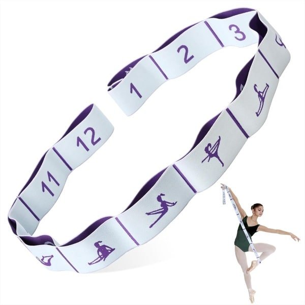Elastische Yoga Stretchband met 12 Lussen voor Flexibiliteit en Krachttraining