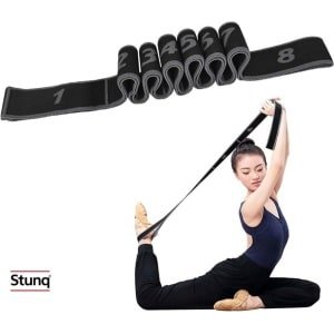 Elastische fitnessband met 8 lussen voor stretching en krachttraining