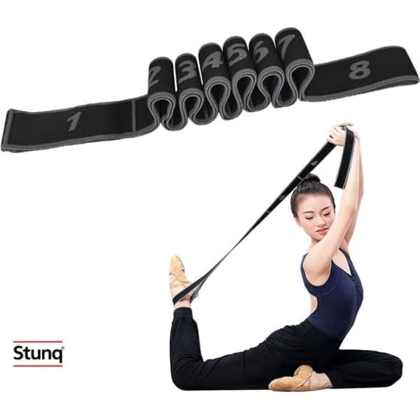 Elastische fitnessband met 8 lussen voor stretching en krachttraining