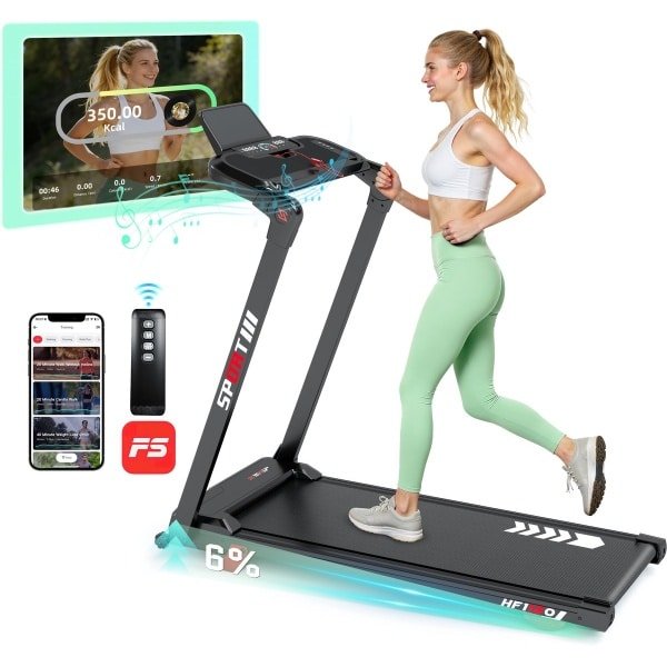 Elektrische Loopband Met 6% Helling functie - 1-14km/u Snelheidsbereik - 12 Programma's - Inklapbare Loopband - Afstandsbediening en Touchscreen - Bluetooth