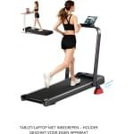 ElevateCommerce - Opvouwbare Loopband met 15% Helling | 10,5 km/u | 2,5 PK Motor | Compacte Thuis Loopband met Ingebouwd LED-Display & Tablethouder