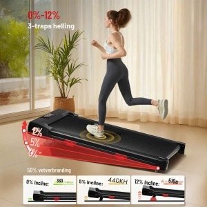 ElevateCommerce - U18 Opvouwbare Loopband voor Thuis met 12% Hellingshoek - Walking Pad 10 km/u - 2.75PK Stille Motor - Fitness Loopband tot 150kg