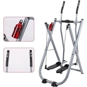 Elliptische Trainer - Crosstrainer Hometrainer - Thuis Fitness - Opvouwbaar Dubbel Werkend - Tot 113kg - Zilver