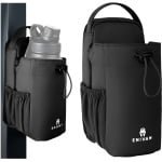 Enivan Magnetische Sporttas - Flessenhouder 1,5L - Telefoonvak - Schouderriem & Heupriem - voor Fitness en Krachttraining - Zwart