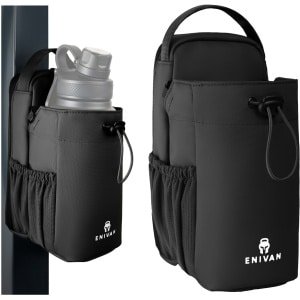 Enivan Magnetische Sporttas - Flessenhouder 1,5L - Telefoonvak - Schouderriem & Heupriem - voor Fitness en Krachttraining - Zwart